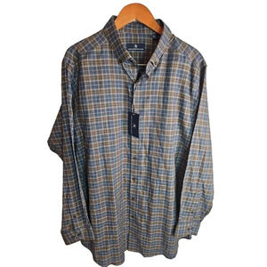 Hart Schaffner Marx Men's 2XT Blue Plaid Button Down Shirt NWT